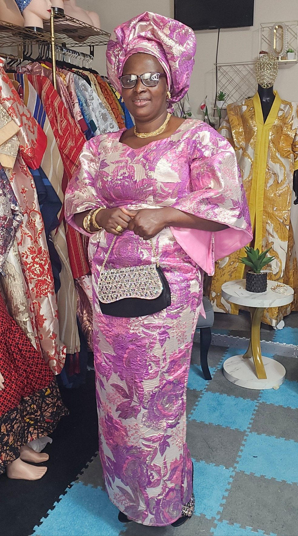 Brocade damask dress