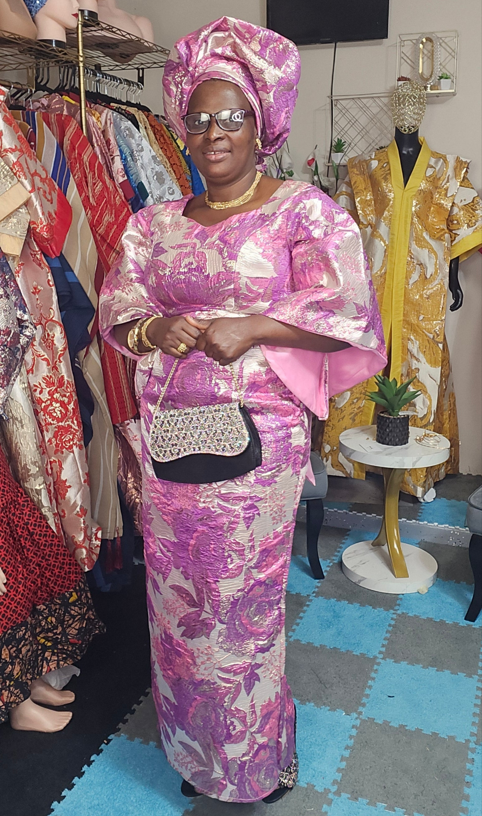 Brocade damask dress