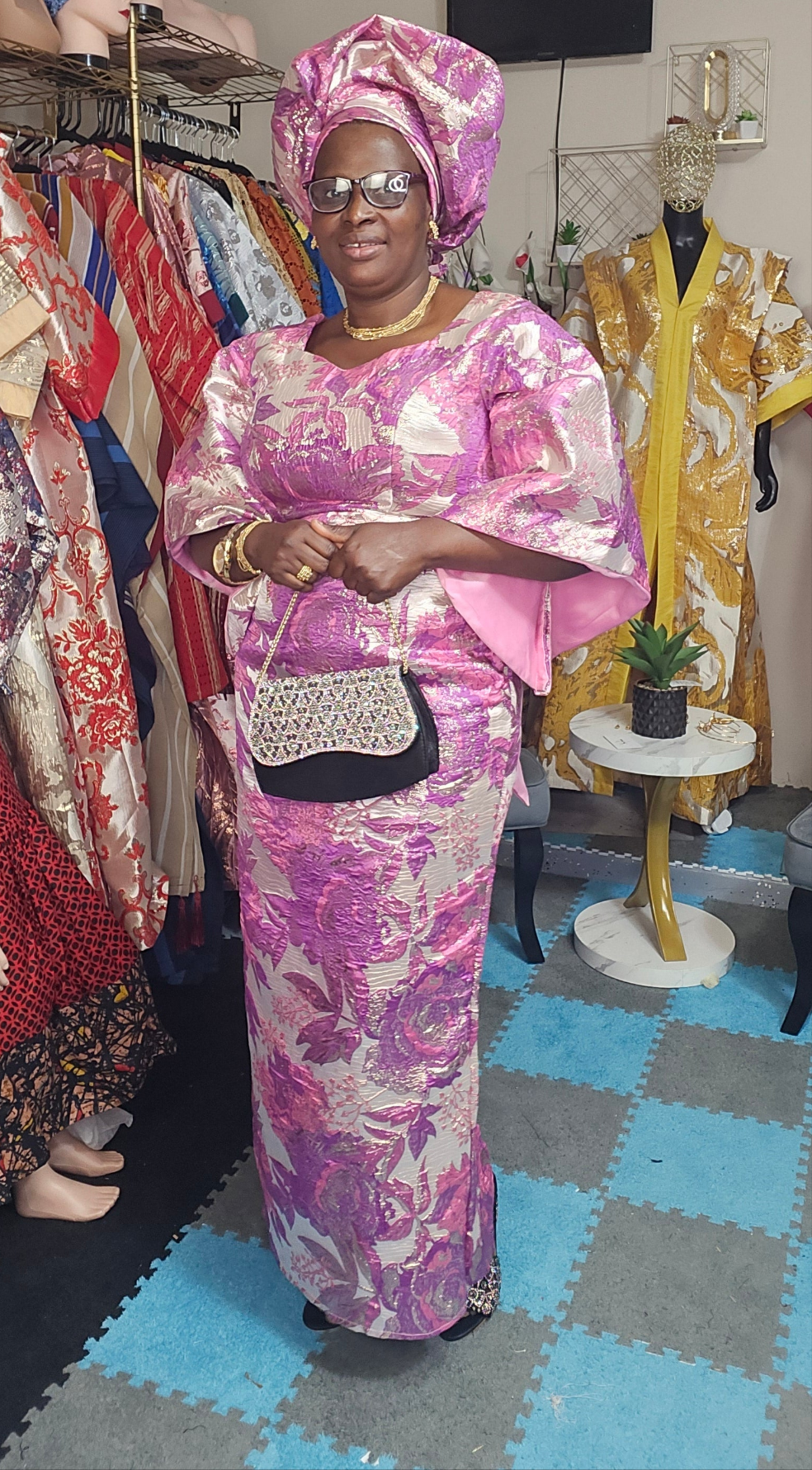 Brocade damask dress