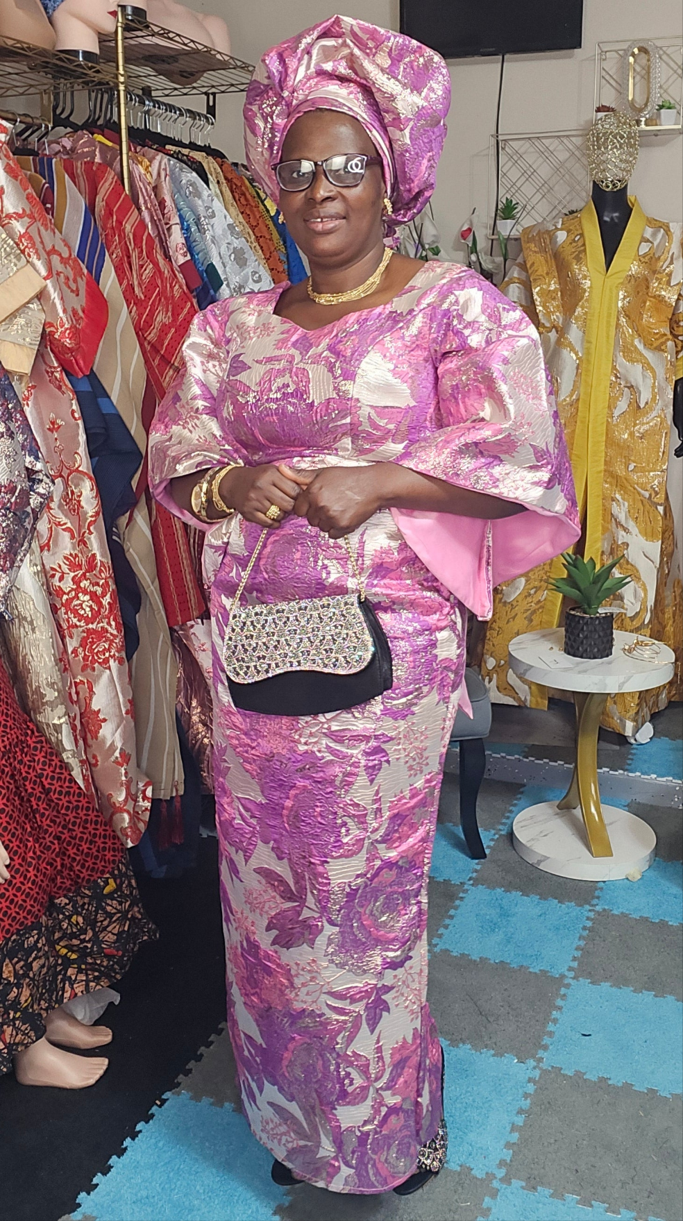 Brocade damask dress
