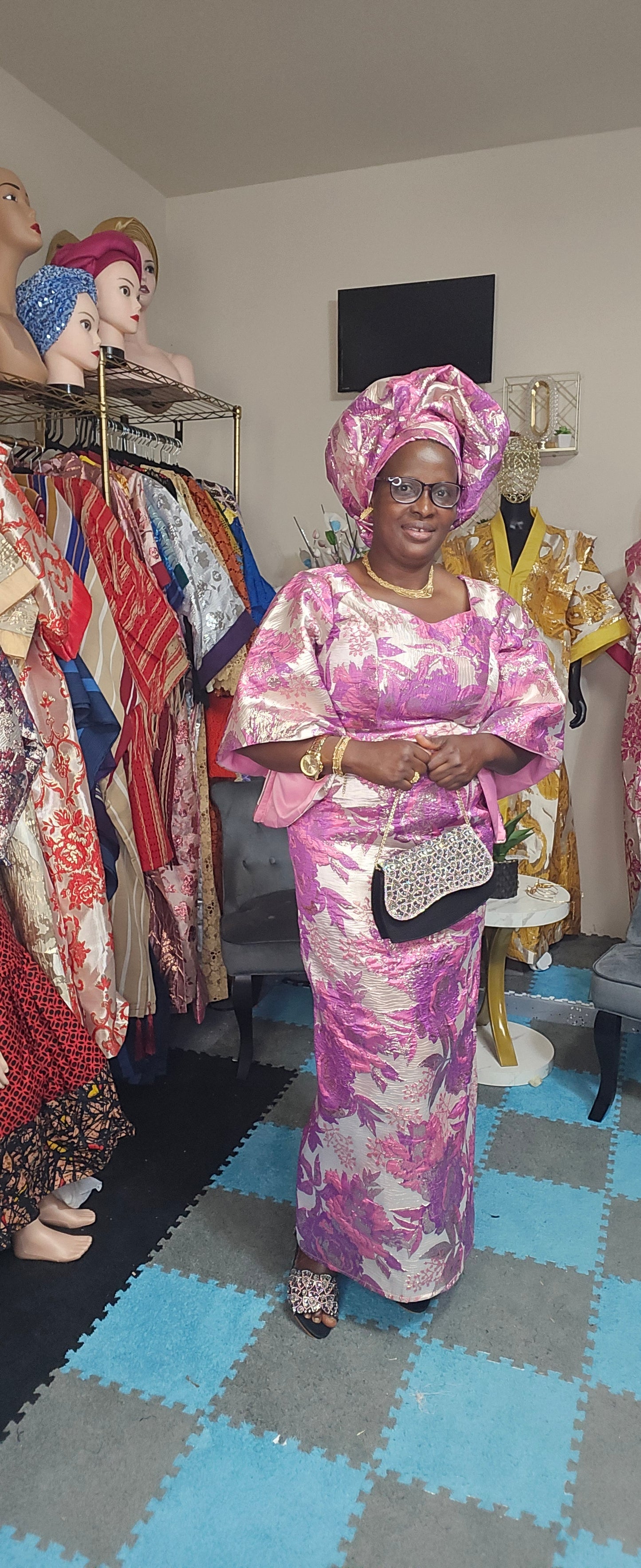 Brocade damask dress