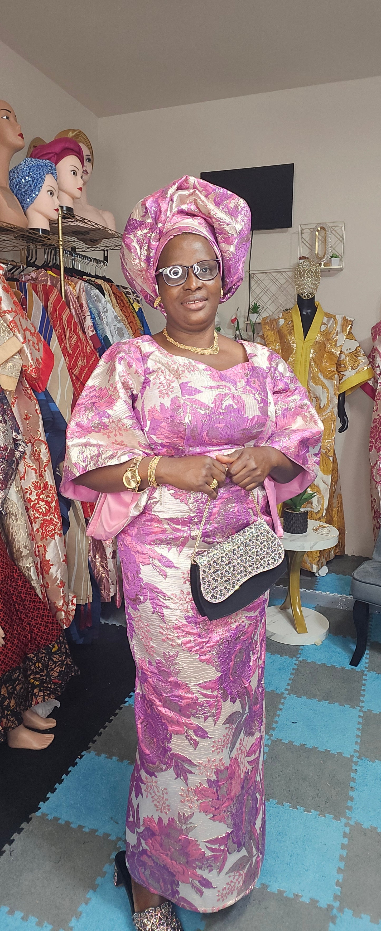 Brocade damask dress