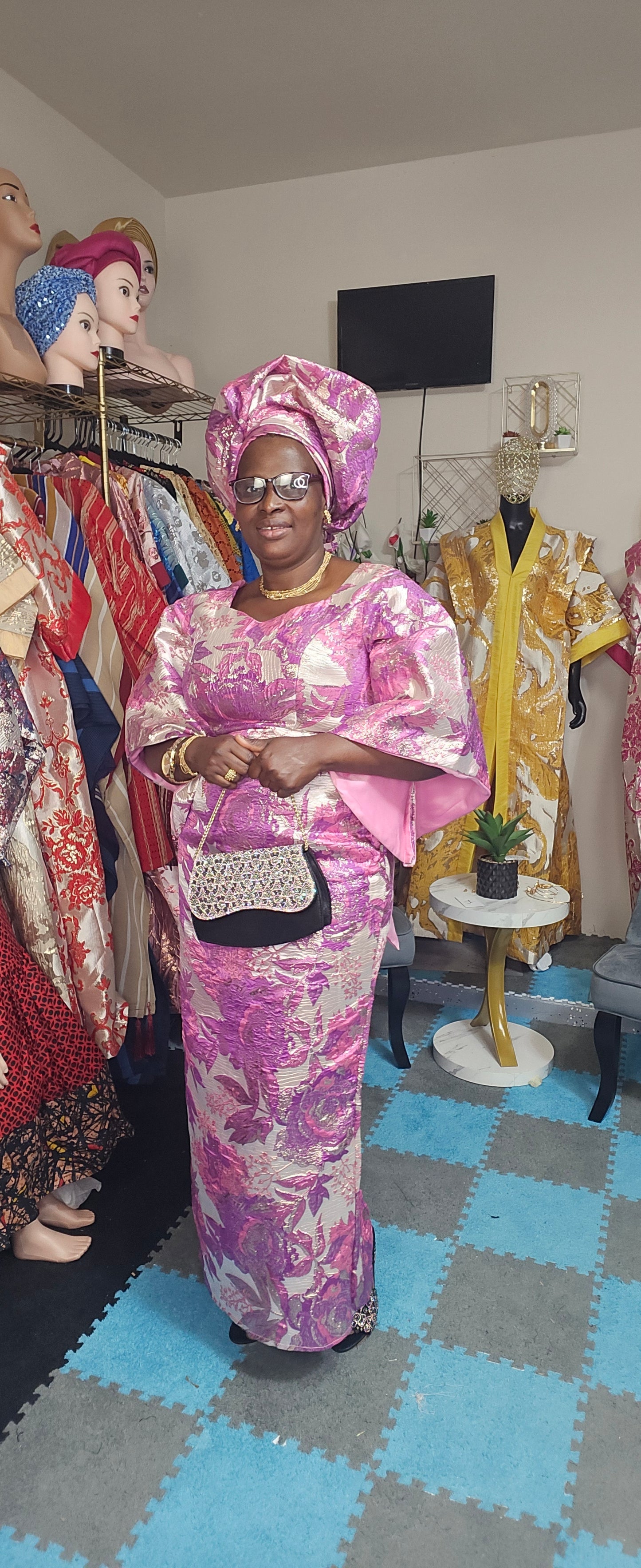 Brocade damask dress