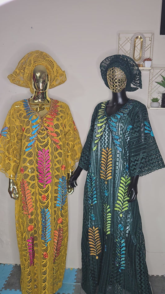 Lace with embroidery design